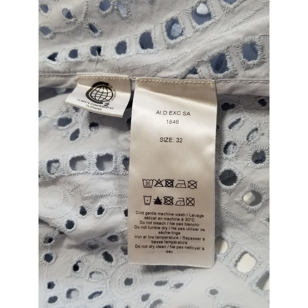 NWT GANNI Broderie Anglaise Eyelet Lace Midi Dress Light Blue EU 32/ US 0 $475 - Picture 15 of 16